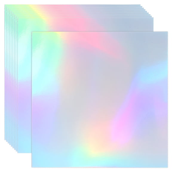 Uxcell 12"x12" Holographic Cardstock, 20 Pack Metallic Iridescent Mirror Paper Foil Board Reflective Sheets, Style 1