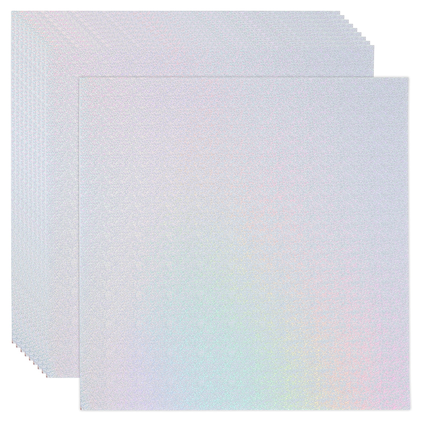 Uxcell 12"x12" Holographic Cardstock, 20 Pack Metallic Iridescent Mirror Paper Foil Board Reflective Sheets, Style 6