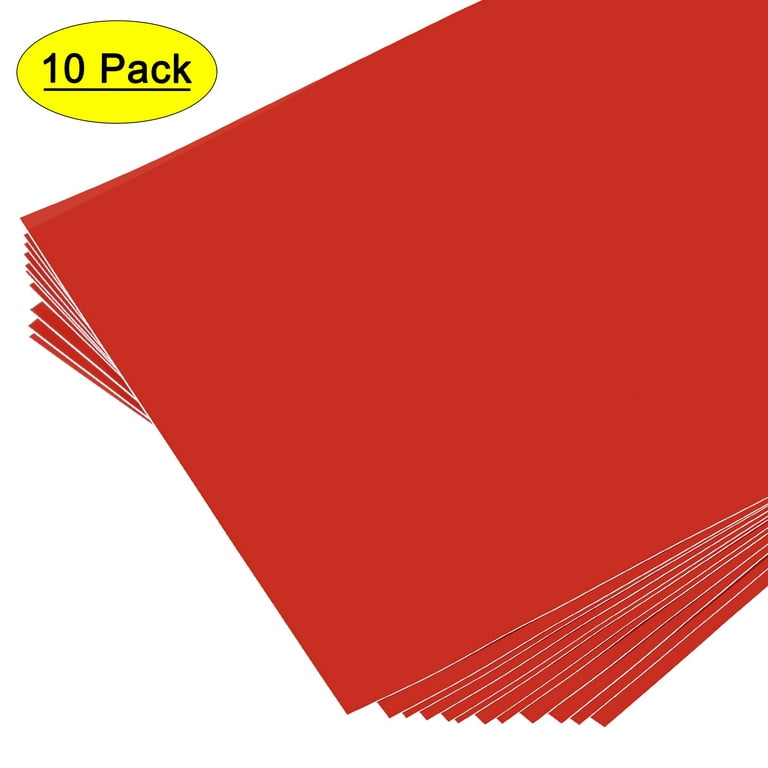 Uxcell 12x12 Red Vinyl Sheets Permanent Adhesive for Craft, Decorate  Sticker 10 Pack
