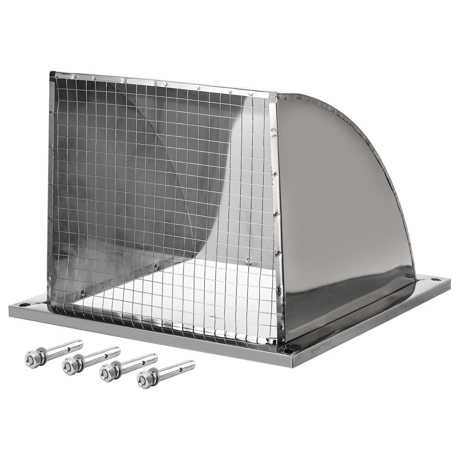 Uxcell 12"x12" Wall Vent Cover Exterior Dryer Vent Grille Louvered 304 Stainless Steel Outdoor Duct Ventilation