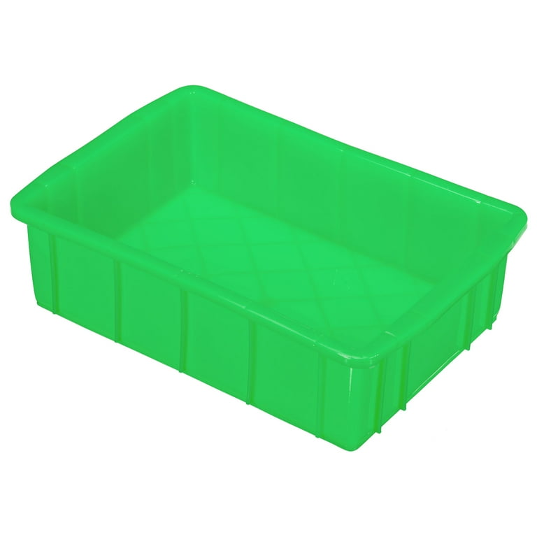 Uxcell 12x8x3 Plastic Lab Tray Rectangle Utility Stackable Box Crafts  Organizer Green