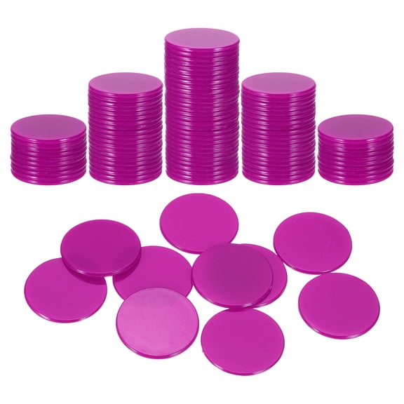 Uxcell 120 Pack 1.2 Inch Poker Chips, Plastic Bingo Chips Learning Counters Counting Counters Disks Markers Opaque Game Tokens for Game Play Math Counting, Rose, Flat