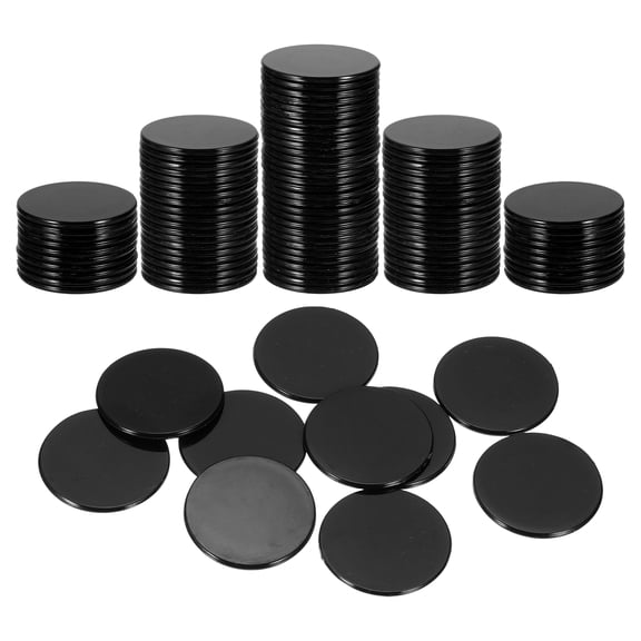 Uxcell 120 Pack 1.2 Inch Poker Chips, Plastic Bingo Chips Learning Counters Counting Counters Disks Markers Opaque Game Tokens for Game Play Math Counting, Black, Flat