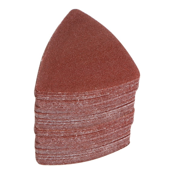 Uxcell 120 Pack 100 Grits 80mm Aluminum Oxide Triangular Hook & Loop Sandpapers Sanding Pads Sheets