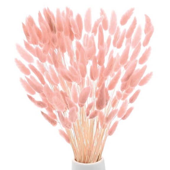 Uxcell 120-Pack Bunny Tails Grass 17 Inch Fluffy Rabbit Tail Grass Dried Flowers for Home/Wedding [Light Pink]