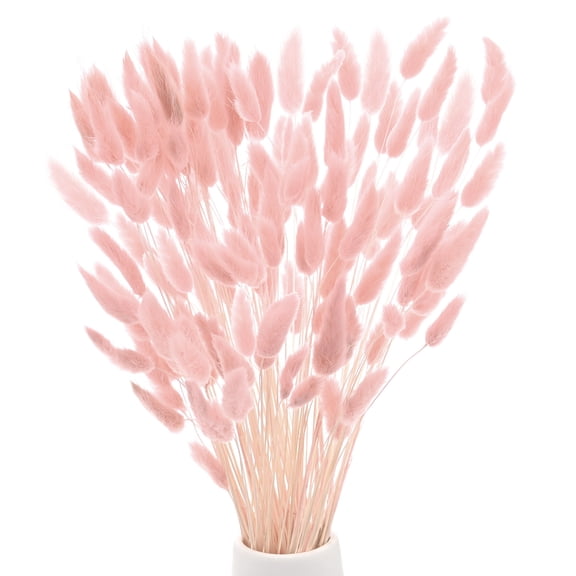 Uxcell 120-Pack Bunny Tails Grass 17 Inch Fluffy Rabbit Tail Grass Dried Flowers for Home/Wedding [Pink]
