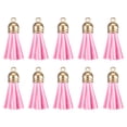thumbnail image 1 of Uxcell 120 Pack Leather Tassel Keychain Charm Bulk with Cap for DIY, Pink, 1 of 6