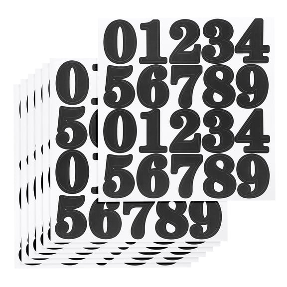 Uxcell 120 Pcs 6 Sheets Mailbox Numbers, 1 Inch Waterproof Vinyl Black Mailbox Numbers for Outside Self Adhesive Number Stickers