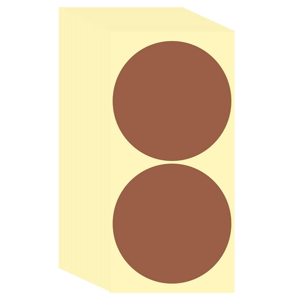 Uxcell 120 Pcs Colored Dot Stickers Labels, 4 Inch Circle Price Stickers Self Adhesive Circle Tags Coding Labels for Office Business Yard Sale Garage Sale Home Decor, Brown