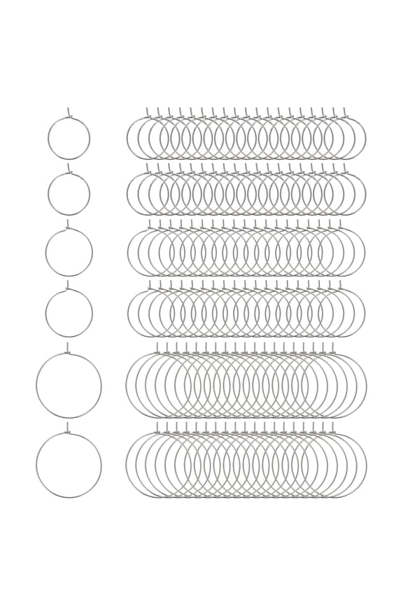 120 Pcs Earring Hoops for Jewelry Making, 20/25/35 Thin Wire Hoops Beaded Earring Making Supplies Plated Lightweight O Rings for DIY Ear Lockets, Grey