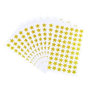 Uxcell 1200 Pcs Star Reward Stickers, 20 Sheet Sparkling Self Adhesive Colorful Sticker, Gold Tone