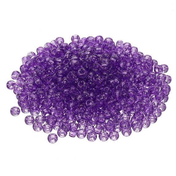 Uxcell 1200Pcs White Pony Beads 6x9mm Acrylic Bulk Plastic Barrel Bead for Necklace Key Chain Jewelry Making Earring Hair Braiding