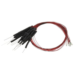Uxcell 1206 Pre-Wired Micro LED, 12 Pcs 9-12V Pre-soldered Mini Light Emitting Diodes Surface Mount Device for Model, DIY, Science Projects, 9.8" Length, Red