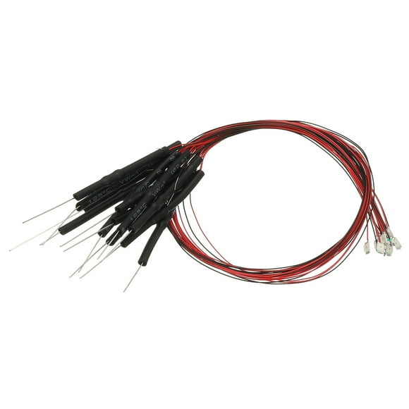Uxcell 1206 Pre-Wired Micro LED, 12 Pcs 9-12V Pre-soldered Mini Light Emitting Diodes Surface Mount Device for Model, DIY, Science Projects, 9.8" Length, Red