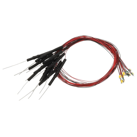 Uxcell 1206 Pre-Wired Micro LED, 12 Pcs 9-12V Pre-soldered Mini Light Emitting Diodes Surface Mount Device for Model, DIY, Science Projects, 9.8" Length, Warm White