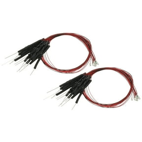 Uxcell 1206 Pre-Wired Micro LED, 24 Pcs 9-12V Pre-soldered Mini Light Emitting Diodes Surface Mount Device for Model, DIY, Science Projects, 9.8" Length, Orange