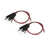 Uxcell 1206 Pre-Wired Micro LED, 24 Pcs 9-12V Pre-soldered Mini Light Emitting Diodes Surface Mount Device for Model, DIY, Science Projects, 9.8" Length, Orange