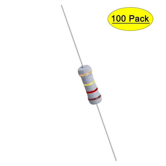 Uxcell 100Pcs 1W 1 Watt Metal Oxide Film Resistor Axile 120K Ohm 5% Tolerance