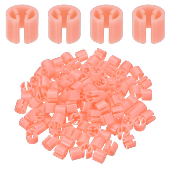 Uxcell 120Pcs Clothes Hanger Size Markers, Fit 3-5mm Rod Hanger Tags Color Coding Clothes Plastic Snap Labels Blank Tag for Retail Store Closet Organization Garment Size, Light Pink