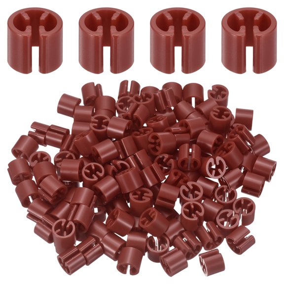 Uxcell 120Pcs Clothes Hanger Size Markers, Fit 3-5mm Rod Hanger Tags Color Coding Clothes Plastic Snap Labels Blank Tag for Retail Store Closet Organization Garment Size, Brown