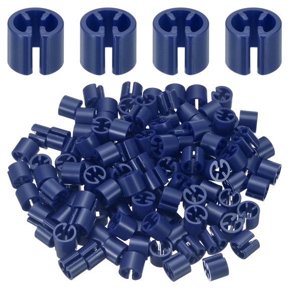 Uxcell 120Pcs Clothes Hanger Size Markers, Fit 3-5mm Rod Hanger Tags Color Coding Clothes Plastic Snap Labels Blank Tag for Retail Store Closet Organization Garment Size, Dark Blue