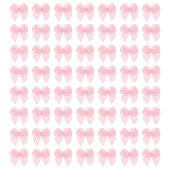 Uxcell 120Pcs Mini Ribbon Bow 1" Mini Fabric Satin Ribbon Flower Bows Craft DIY Sewing Wedding Birthday Party Pink
