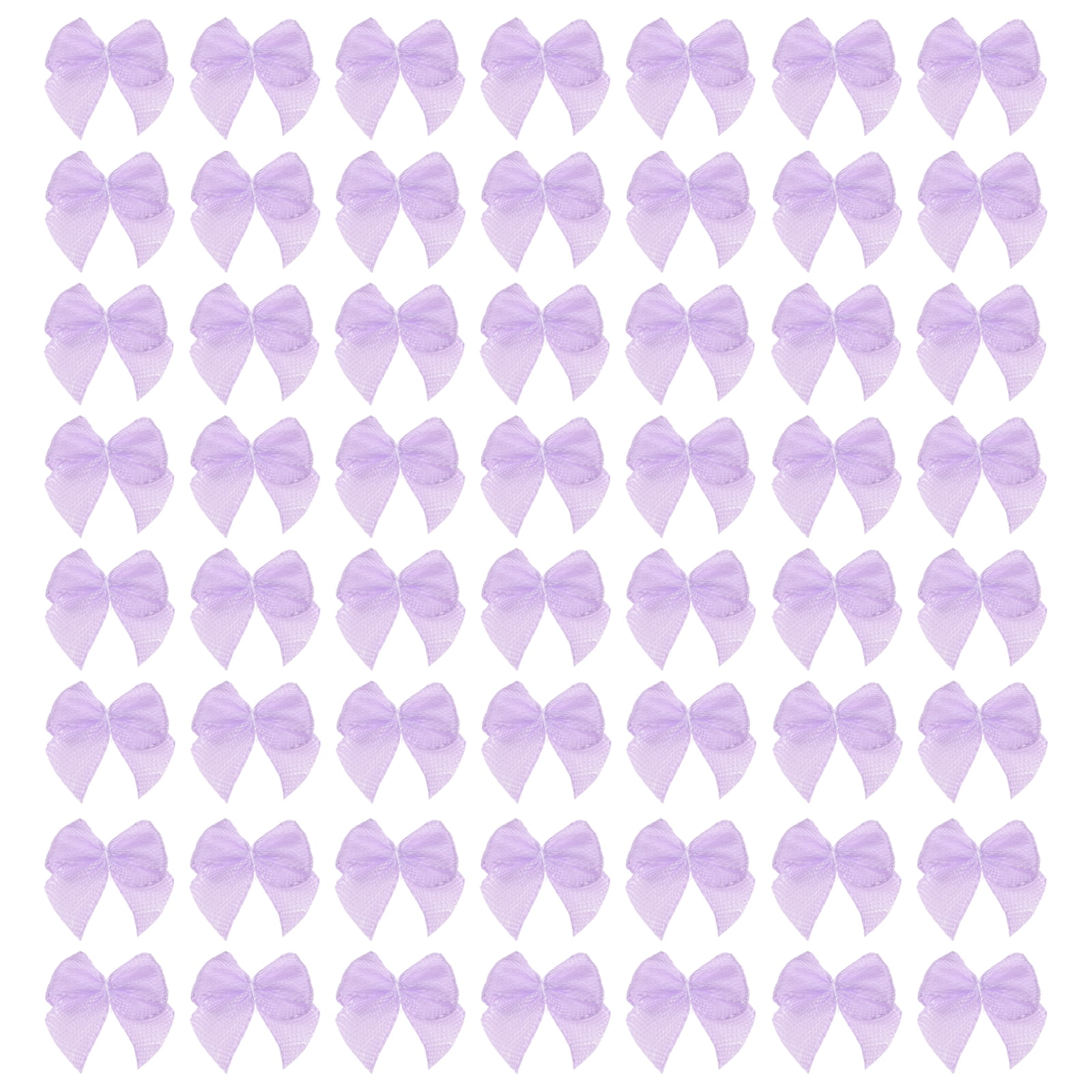 Uxcell 120Pcs Mini Ribbon Bow 1" Mini Fabric Satin Ribbon Flower Bows Craft DIY Sewing Wedding Birthday Party Purple
