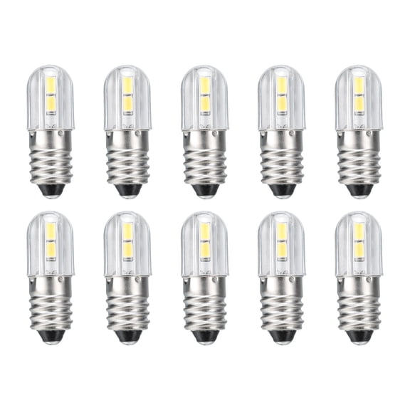 Uxcell 120V/0.0083A E10 Mini Light Bulbs, 10Pcs Miniature Screw Bulbs White Light