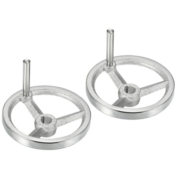 Uxcell 120mm/4.72 Inch Diameter Rotary Handwheel, 2 Pack Cast Iron with Handle for Milling Machines Lathes