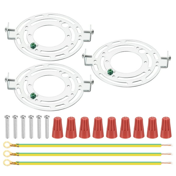 Uxcell 120mm (4.72") Universal Light Fixture Mounting Bracket Kit, Light Crossbar Round Ceiling Plate with Screw 3 Set