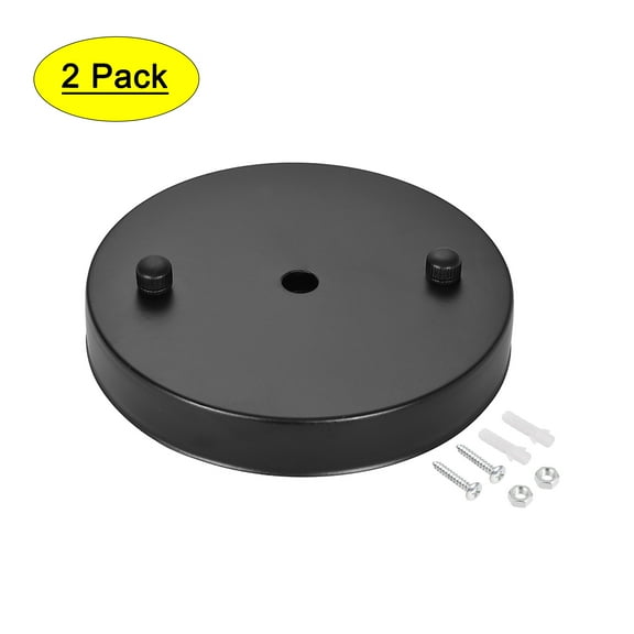Uxcell 120mm 4.7inch Light Canopy Kit Pendant Lighting Ceiling Plate DIY Black 2 Pack