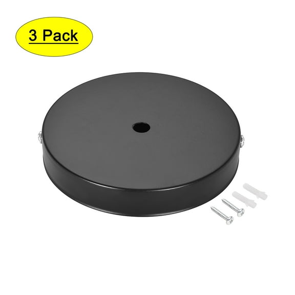 Uxcell 120mm 4.7inch Light Canopy Kit Wall Sconce Lamp Plate Fixture DIY Black 3Pack