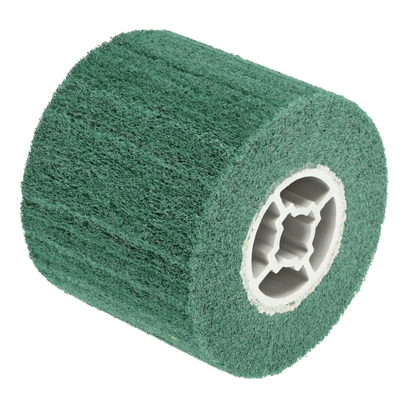 Uxcell 120x100mm 320 Grit Non-Woven Nylon Wire Drawing Abrasive Polishing Wheel Green