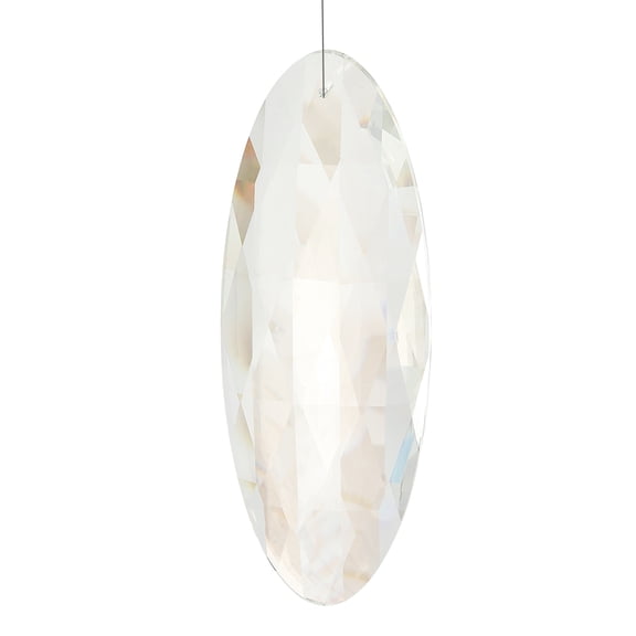 Uxcell 120x45mm Suncatcher Ornament, Oval Hanging Faceted Crystals Prisms Pendant Glass Sun Light Catchers Rainbow Making with Rope for Indoor Windows Chandelier Decoration