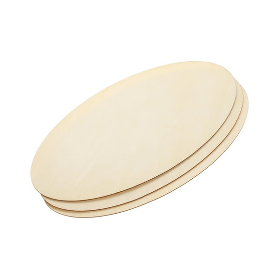 Uxcell 120x60mm Wood Pieces, 3 Pack Unfinished Oval Wood Shapes Blank Wooden Cutouts Ornaments Natural