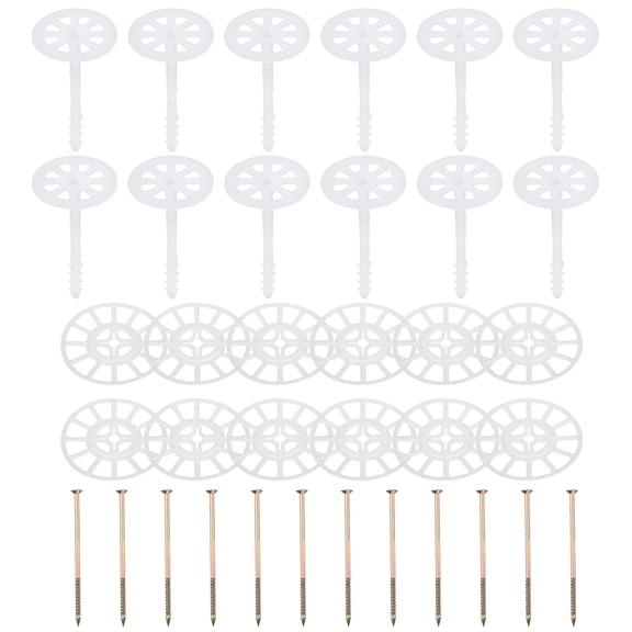 Uxcell 122mm Perforated Insulation Pins, 30 Pcs Insulating Nails Wall Plug Plastic Expansion Bolt for Fixing Foam Boards to Masonry Wall or Ceiling