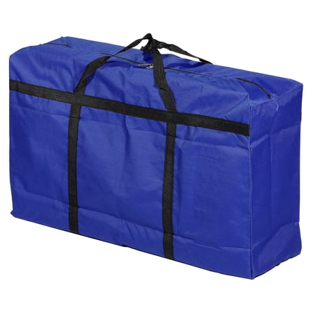 Uxcell 125L Capacity Storage Tote with Zippers Clothes Moving Tote Bags, Blue