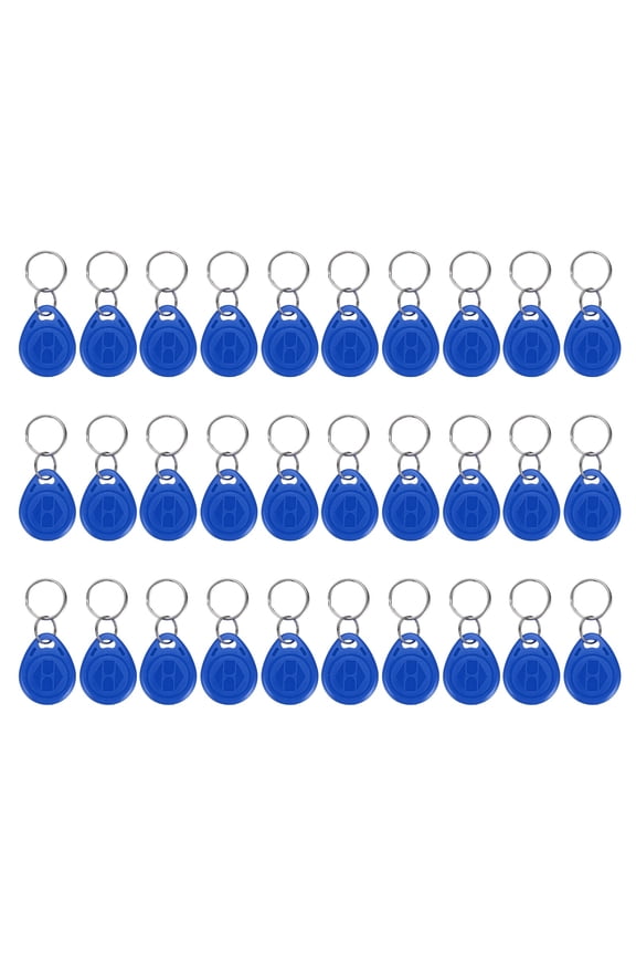 125kHz T5577 RFID Key Fob Tag, (Blue) (30pcs), Writable Rewritable Smart Key Fobs Tags Blank Clone IC Card Key Classic 1K, Suit for - Entry Access Control Systems