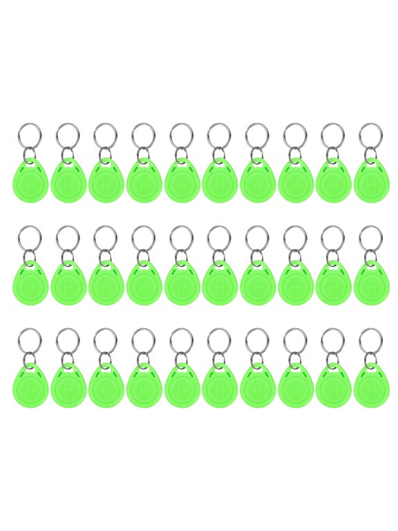 125kHz T5577 RFID Key Fob Tag, (Light Green) (30pcs), Writable Rewritable Smart Key Fobs Tags Blank Clone IC Card Key Classic 1K, Suit for - Entry Access Control Systems