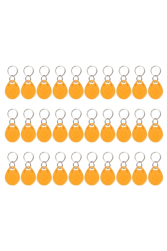 125kHz T5577 RFID Key Fob Tag, (Orange) (30pcs), Writable Rewritable Smart Key Fobs Tags Blank Clone IC Card Key Classic 1K, Suit for - Entry Access Control Systems