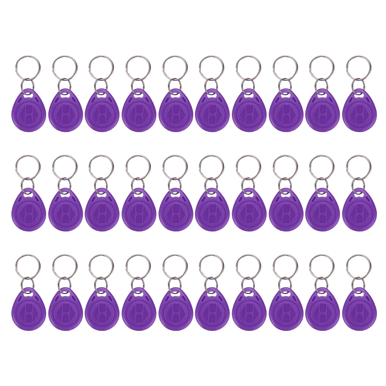 Uxcell 125kHz T5577 RFID Key Fob Tag, (Purple) (30pcs), Writable Rewritable Smart Key Fobs Tags Blank Clone IC Card Key Classic 1K, Suit for - Entry Access Control Systems