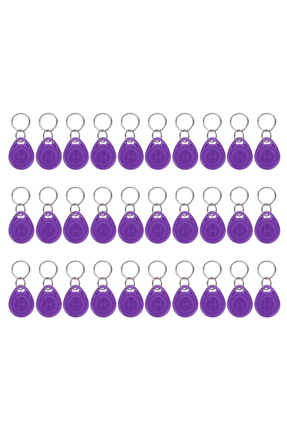 125kHz T5577 RFID Key Fob Tag, (Purple) (30pcs), Writable Rewritable Smart Key Fobs Tags Blank Clone IC Card Key Classic 1K, Suit for - Entry Access Control Systems