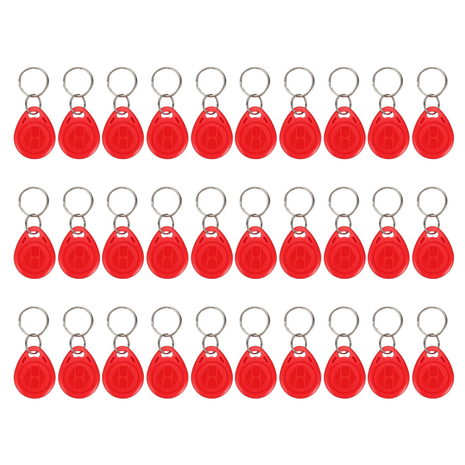Uxcell 125kHz T5577 RFID Key Fob Tag, (Red) (30pcs), Writable Rewritable Smart Key Fobs Tags Blank Clone IC Card Key Classic 1K, Suit for - Entry Access Control Systems