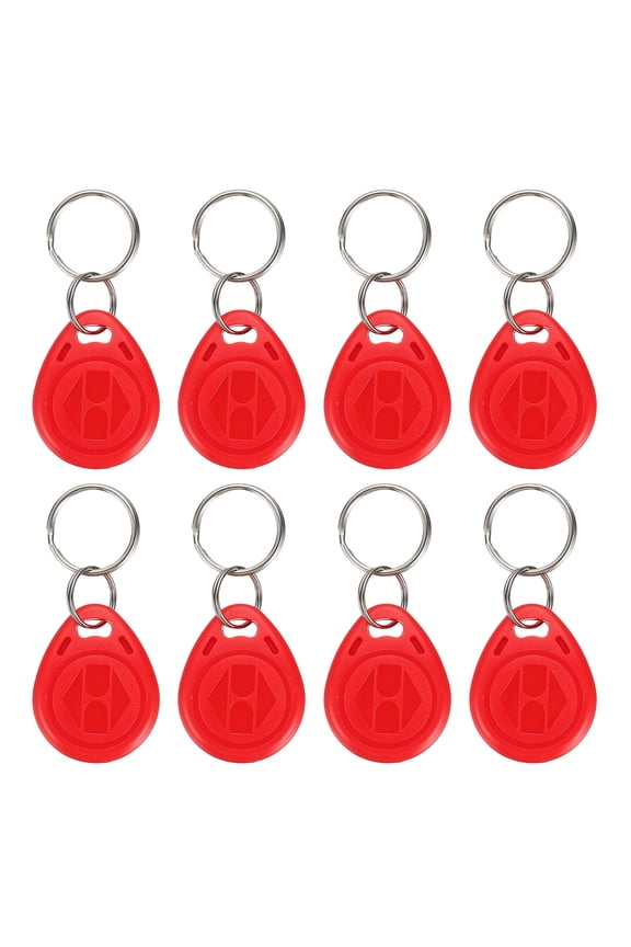 125kHz T5577 RFID Key Fob Tag, (Red) (8pcs), Writable Rewritable Smart Key Fobs Tags Blank Clone IC Card Key Classic 1K, Suit for - Entry Access Control Systems