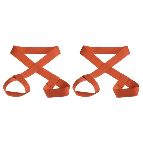 Uxcell 126cmx3.8cm Ski Carrier Strap, 2 Pack Snowboard Boot Carrying Strap Dark Orange
