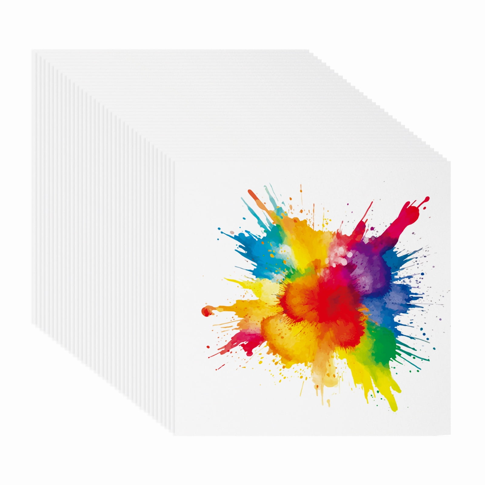Uxcell 128 Sheets Cotton Watercolor Paper 140lb/300 GSM Paint Paper 8x8 Inch