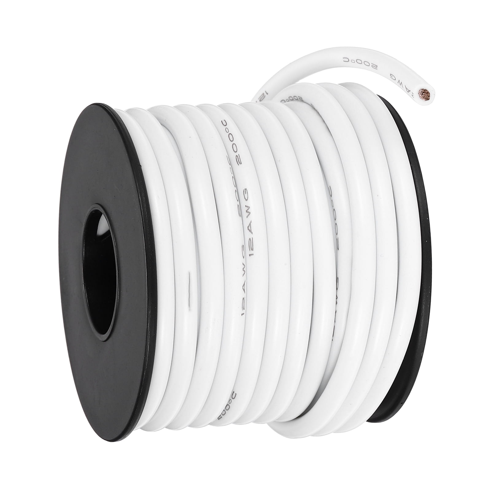 Uxcell 12 AWG Flexible Silicone Wire 9m/30ft Tinned Copper Electrical Wire White