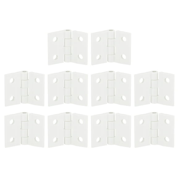Uxcell 12Pack 25x34mm Acrylic Hinges Hardware Folding Hinge with Mounting Hole White