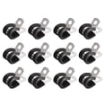 thumbnail image 1 of Uxcell 12Pack 3/8" Cable Clamp R Shape Stainless Steel Rubber Cushioned Pipe Strap, 1 of 4