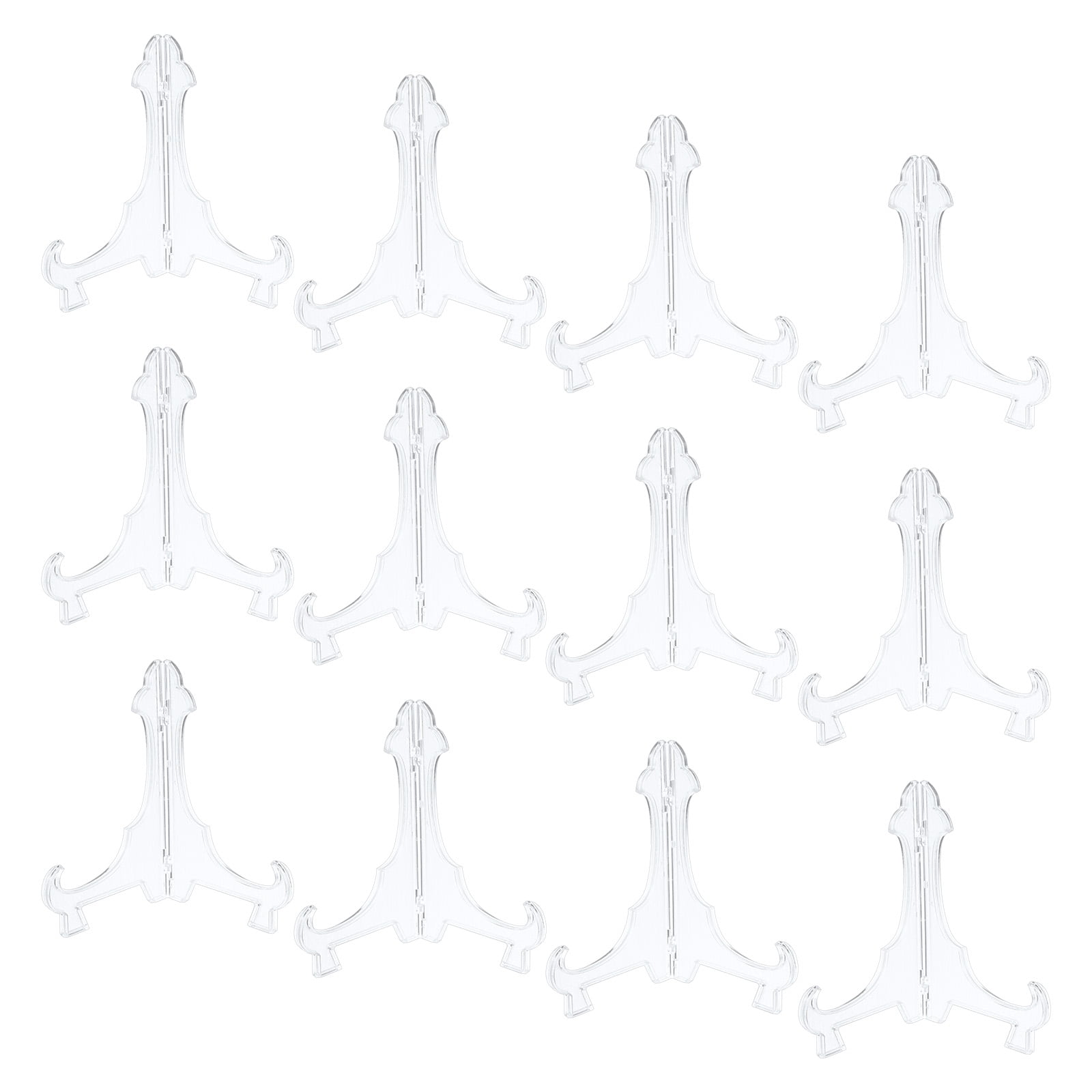 Uxcell 12Pack 5.5" Easel Plate Holder, Plastic Folding Display Stand Clear for Home